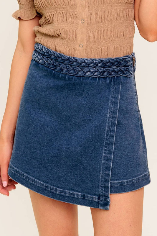 A washed denim skort - IP8909