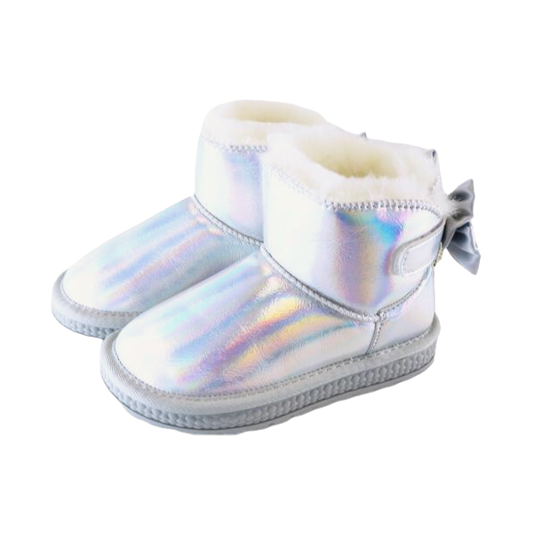 S3950 Handcraft Rhinestone Chain Bowtie Metallic Boot