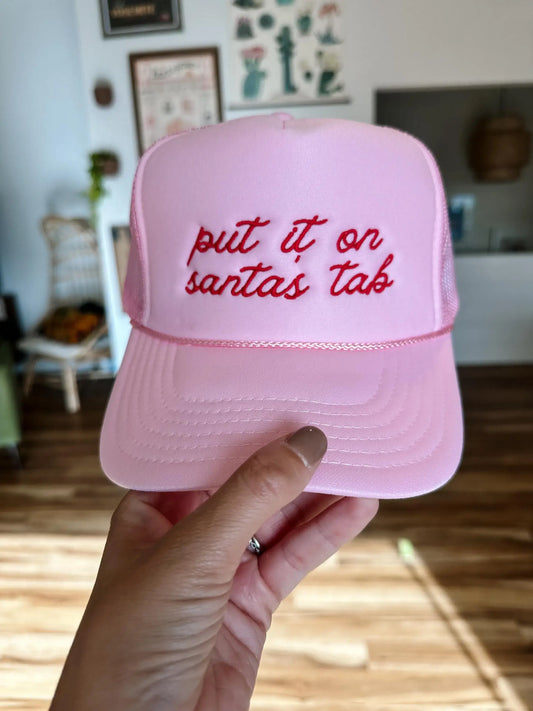 Put It On Santa's Tab Foam Embroidered Christmas Hat