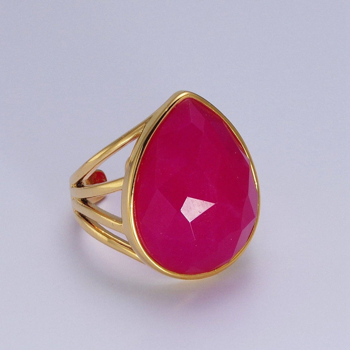 Colorful Teardrop Gemstone Ring Y446 ~Y451, Y459, Y480, Y481