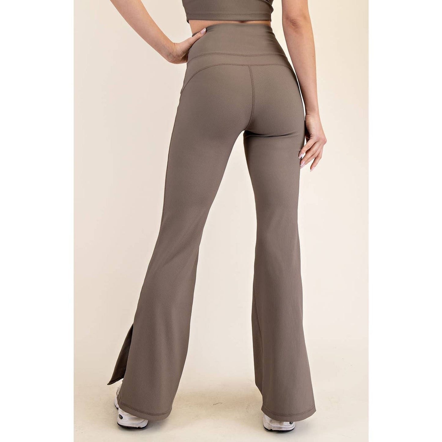 NYLON RIB FLARE LEGGINGS