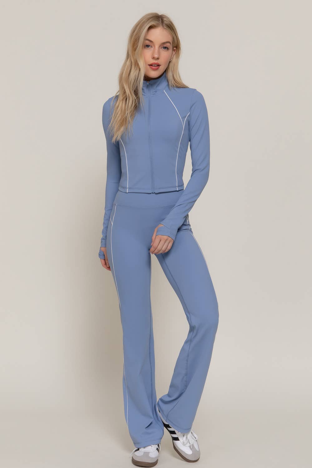 Long Sleeve Piping Detail Active Wear Jacket