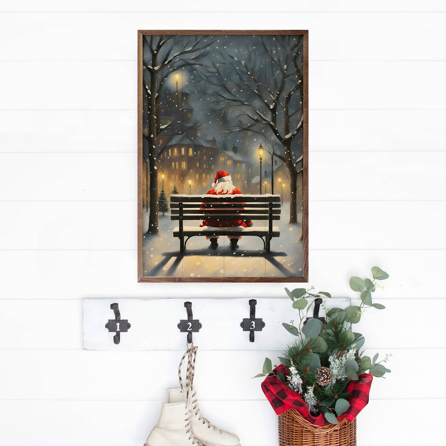 Santa On A City Bench