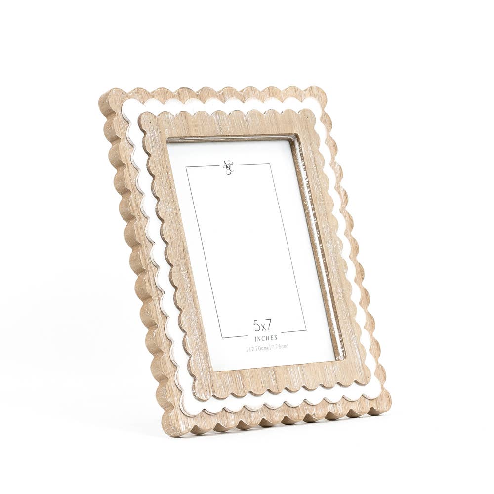 17029 - 8x10x1 wood photo frame (SCALLOP)  (5x7) pic 11844